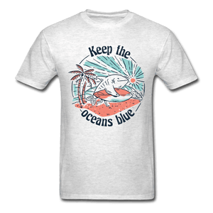Keep the Oceans Blue Surfing Unisex T-Shirt - light heather gray