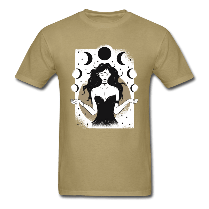 Black Moon Sorceress Unisex T-Shirt - khaki