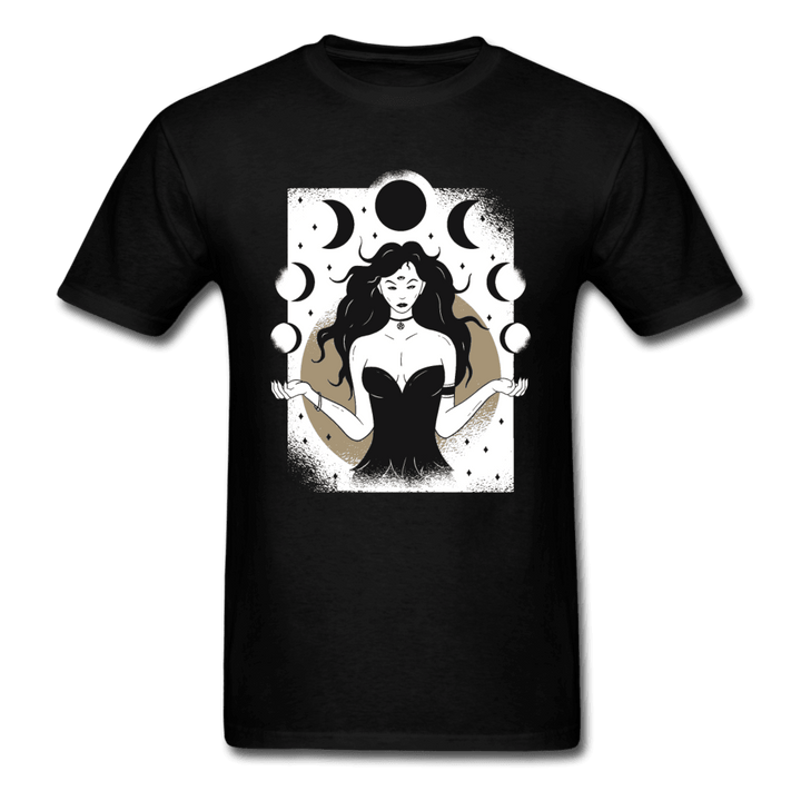 Black Moon Sorceress Unisex T-Shirt - black