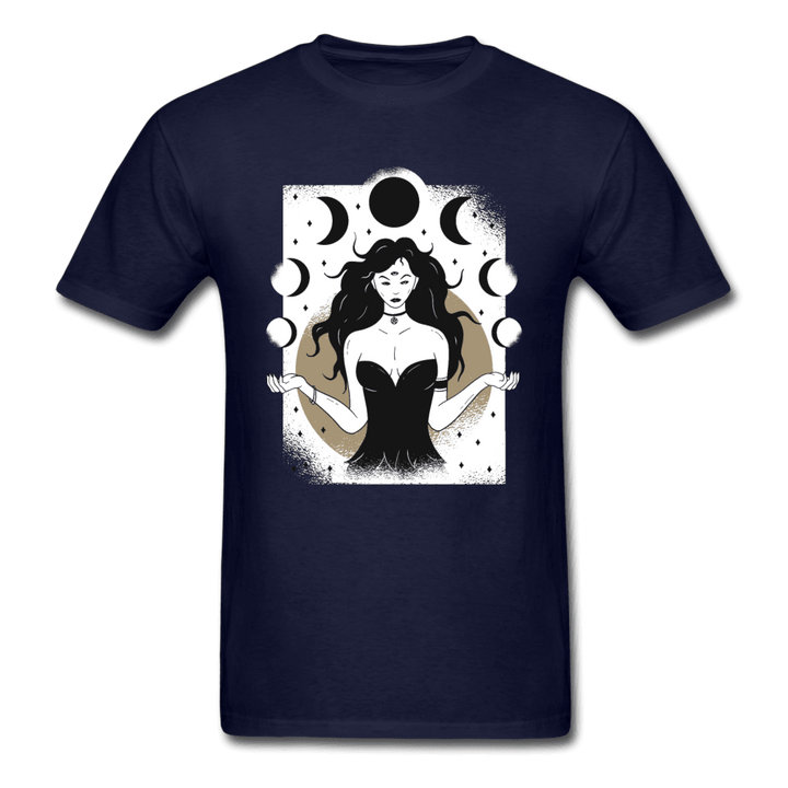 Black Moon Sorceress Unisex T-Shirt - navy