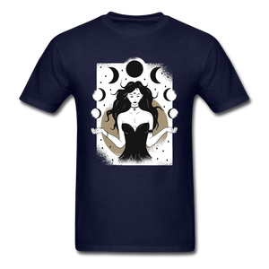 Black Moon Sorceress Unisex T-Shirt - navy