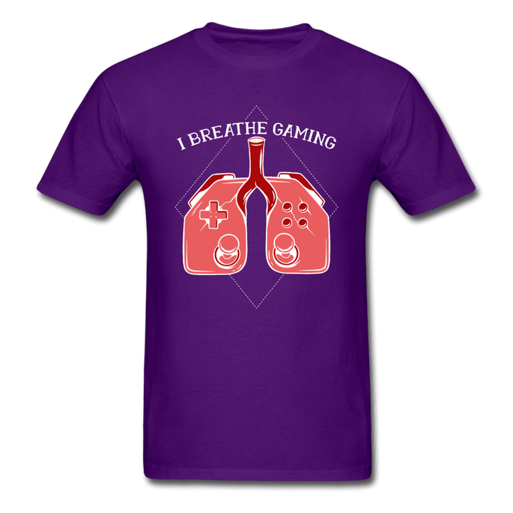 I Breathe Gaming Controller Lungs Unisex T-Shirt - purple