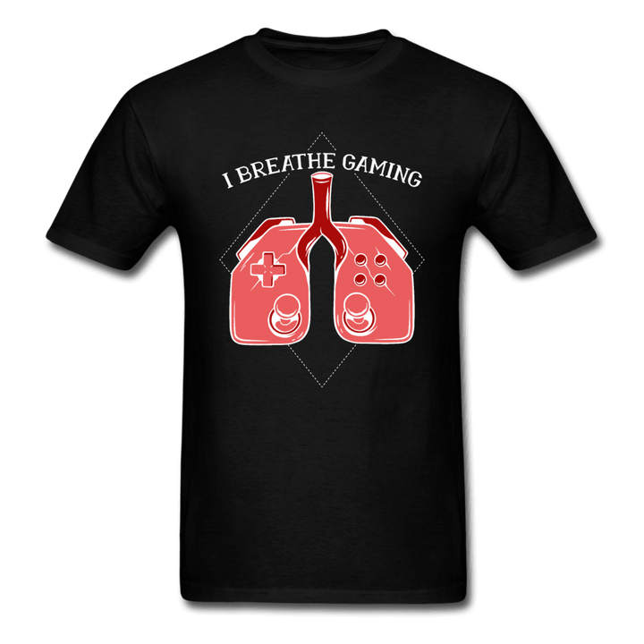 I Breathe Gaming Controller Lungs Unisex T-Shirt - black