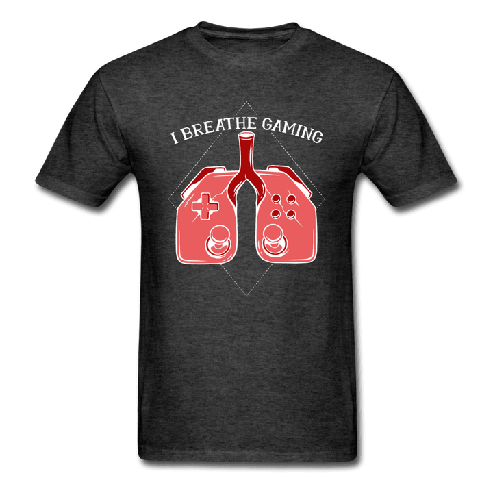 I Breathe Gaming Controller Lungs Unisex T-Shirt - heather black