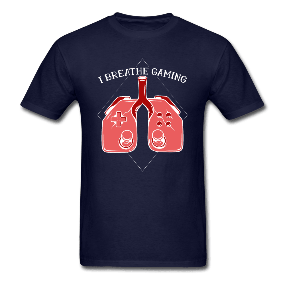 I Breathe Gaming Controller Lungs Unisex T-Shirt - navy