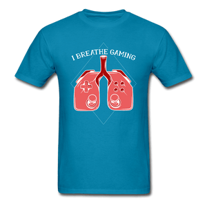 I Breathe Gaming Controller Lungs Unisex T-Shirt - turquoise