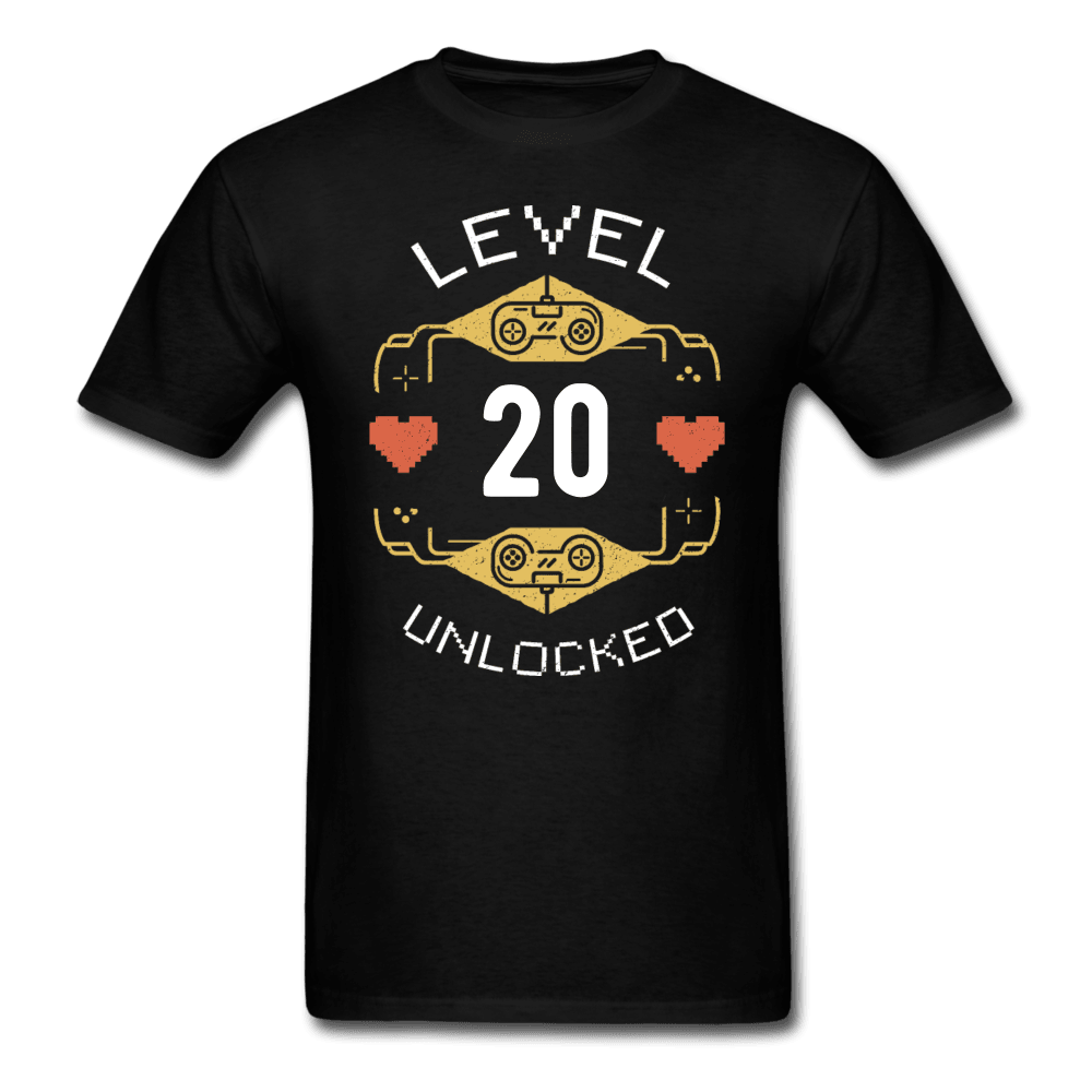 Level Unlocked Personalize Unisex T-Shirt - black