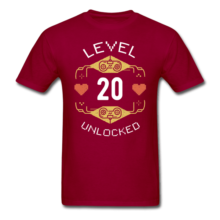 Level Unlocked Personalize Unisex T-Shirt - dark red