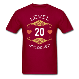 Level Unlocked Personalize Unisex T-Shirt - dark red