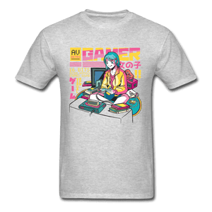 Retro Classic Gamer Girl Unisex T-Shirt - heather gray
