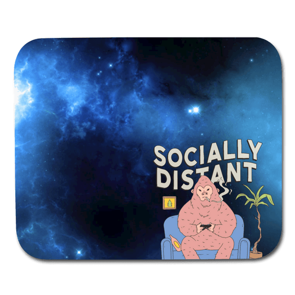 Socially Distant Gaming Pink Gorilla Mouse Pad - white
