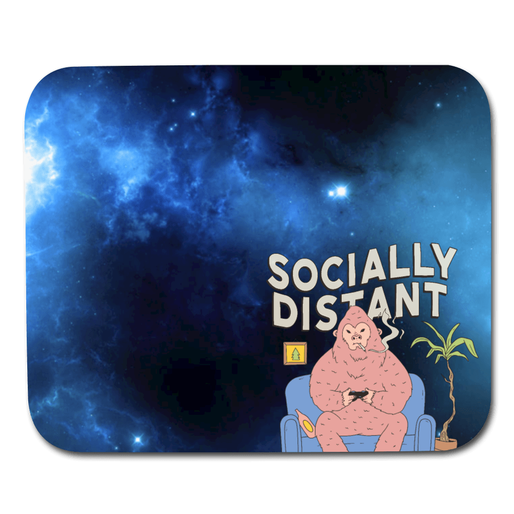 Socially Distant Gaming Pink Gorilla Mouse Pad - white
