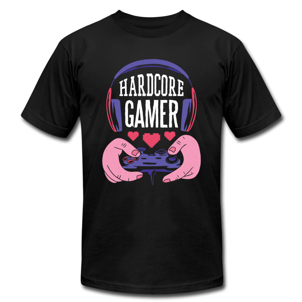 Hardcore Gamer Loving Gaming Unisex T-Shirt - black