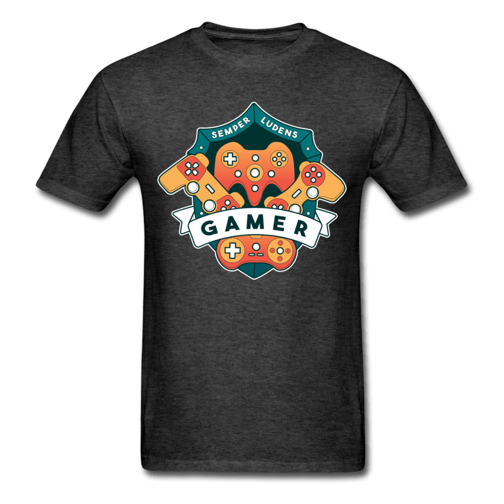 Gamer League Emblem Unisex T-Shirt - heather black