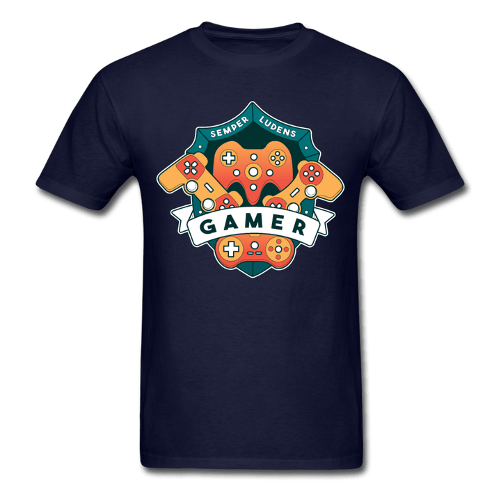 Gamer League Emblem Unisex T-Shirt - navy