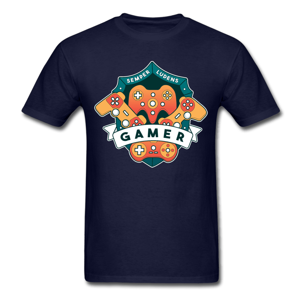 Gamer League Emblem Unisex T-Shirt - navy