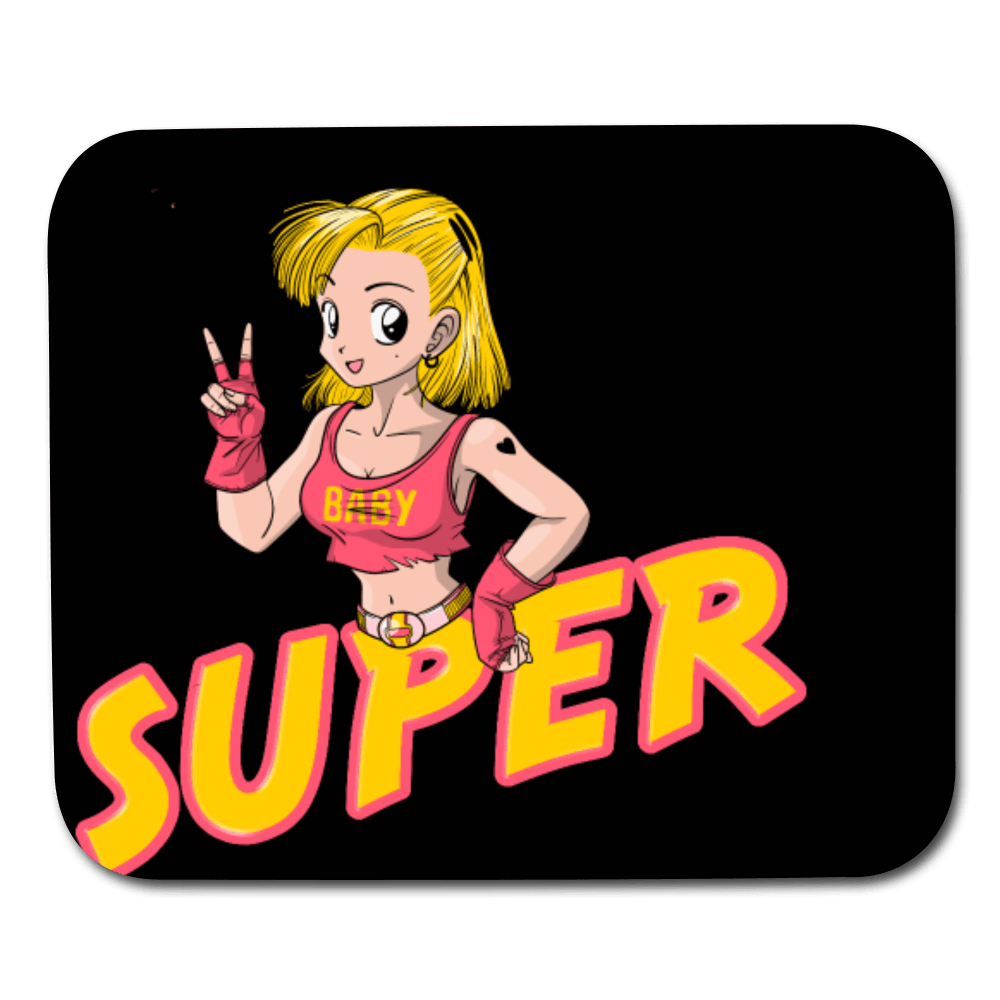 SUPER! Spunk Anime Girl Mouse Pad - white