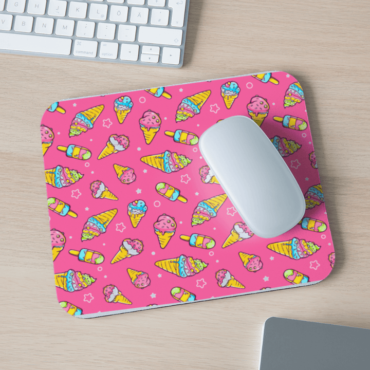 I Scream for Pink Ice Cream Mouse Pad - white