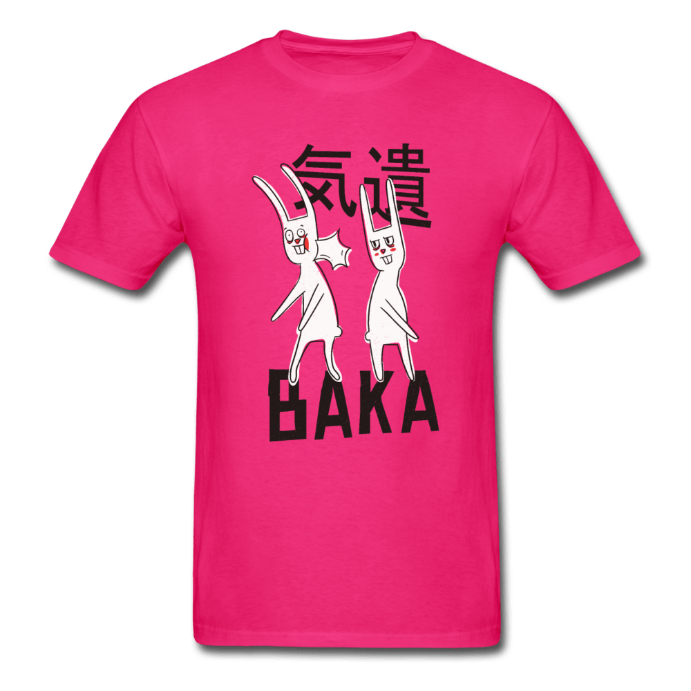 BAKA Slapping Rabbit Unisex T-Shirt - fuchsia