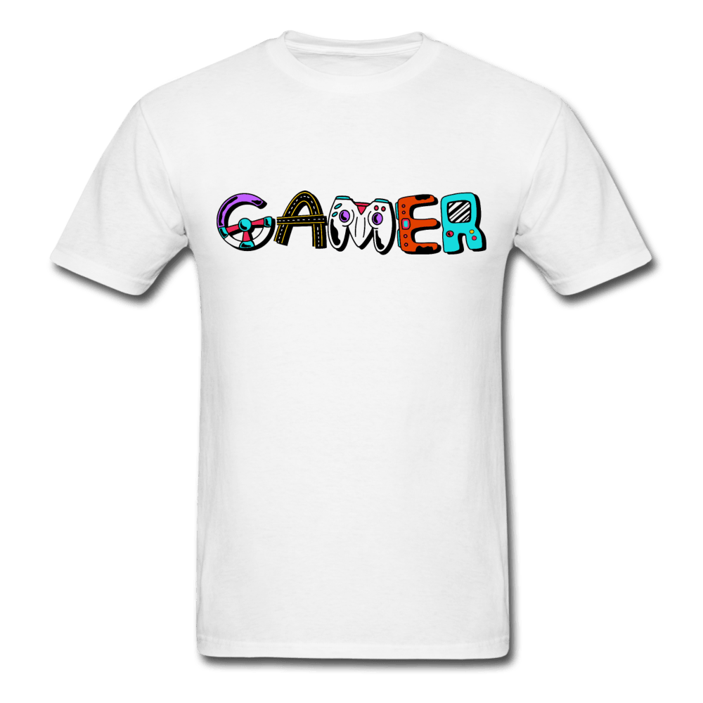 Gamer Controls Funky Unisex T-Shirt - white
