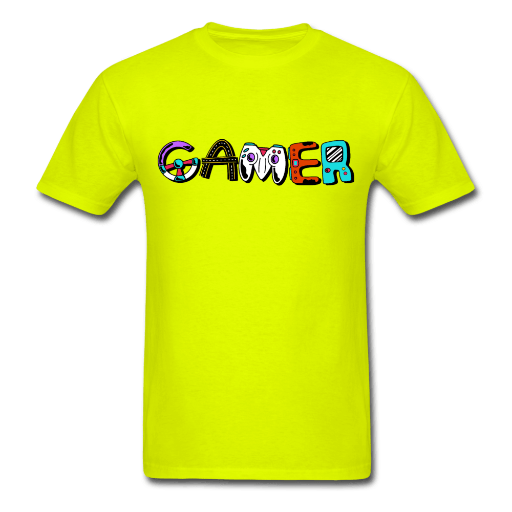 Gamer Controls Funky Unisex T-Shirt - safety green