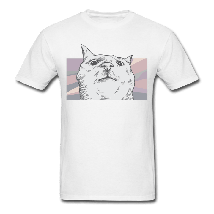 What Are You Looking At? Cool Cat T-Shirt - white