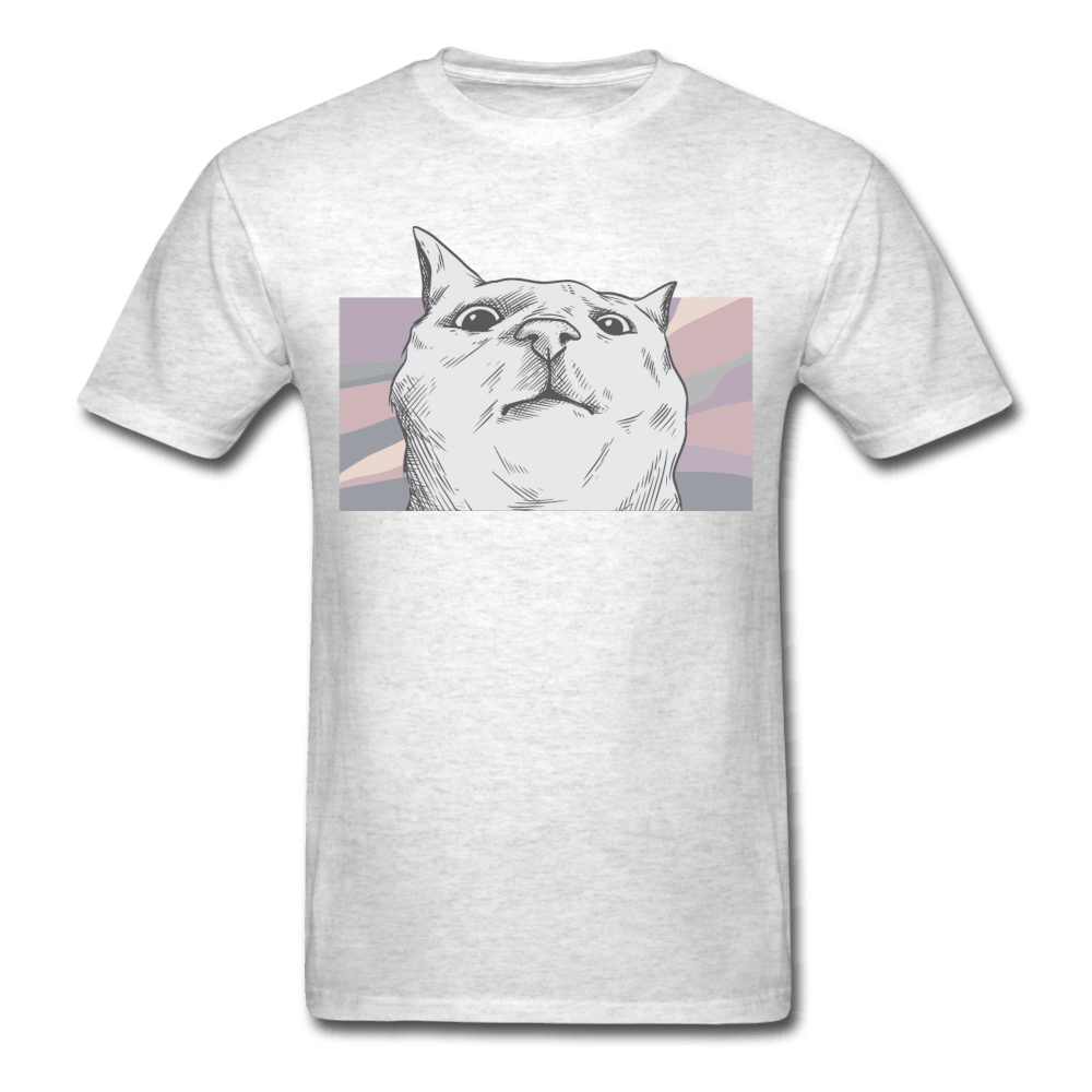 What Are You Looking At? Cool Cat T-Shirt - light heather gray