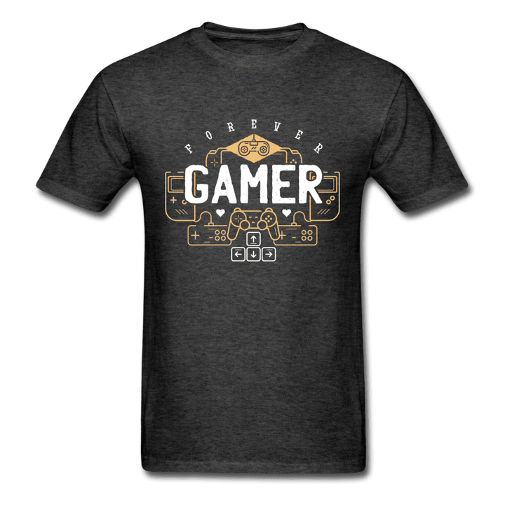 Forever Gamer Retro Gaming T-Shirt - heather black