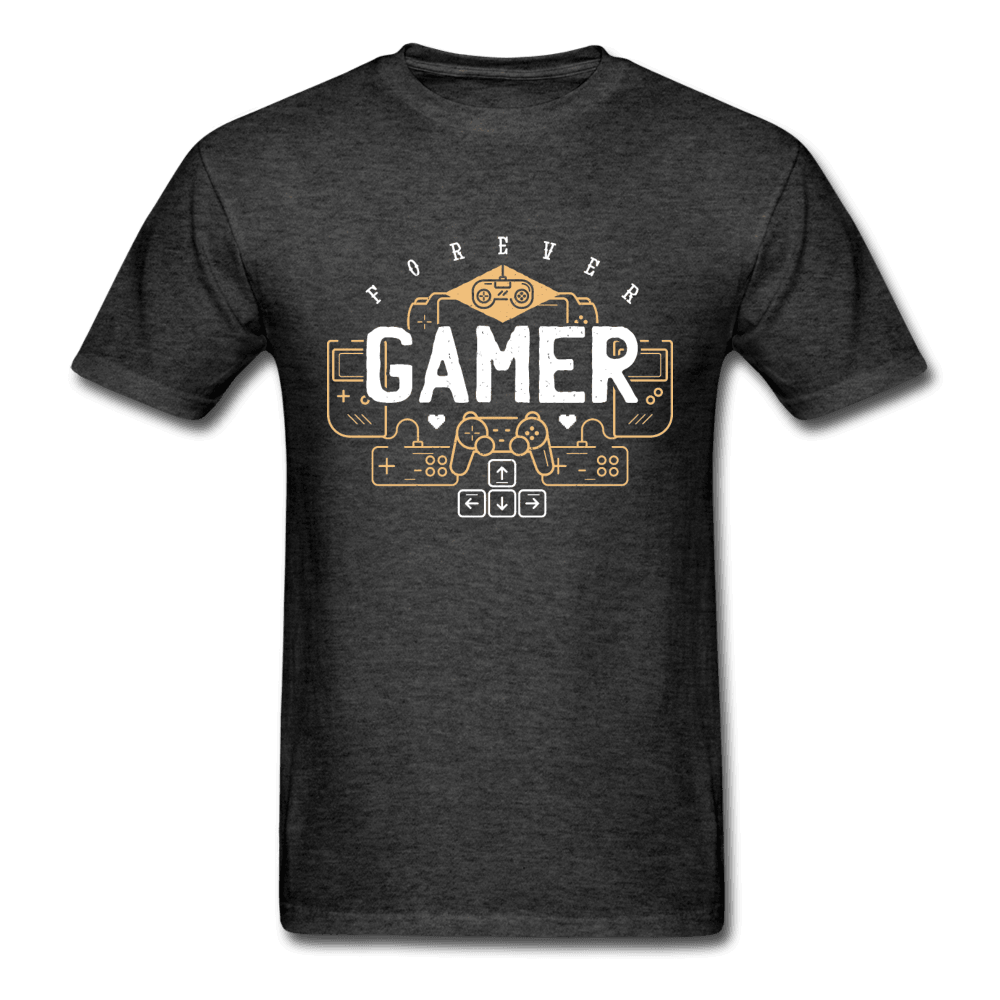 Forever Gamer Retro Gaming T-Shirt - heather black