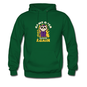 Game Over Try Never Again Skull Reaper Unisex Hoodie - forest green