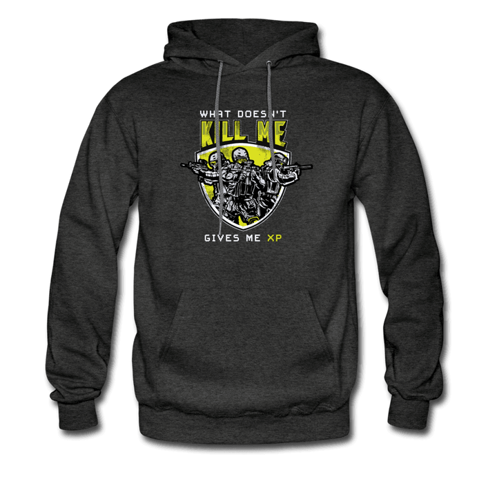 What Doesn't Kill Me Gives Me XP Hoodie - charcoal grey