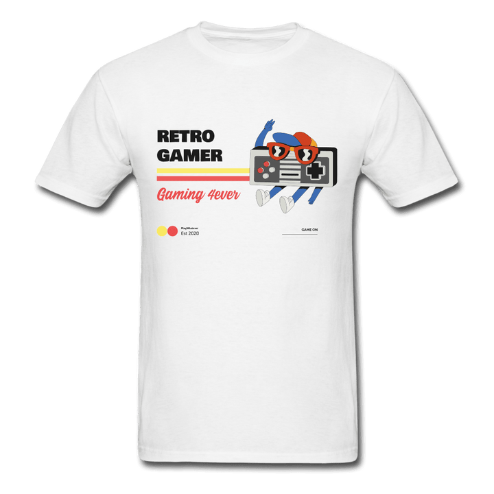 Retro Gamer Gaming 4Ever Gamer Shirt - white