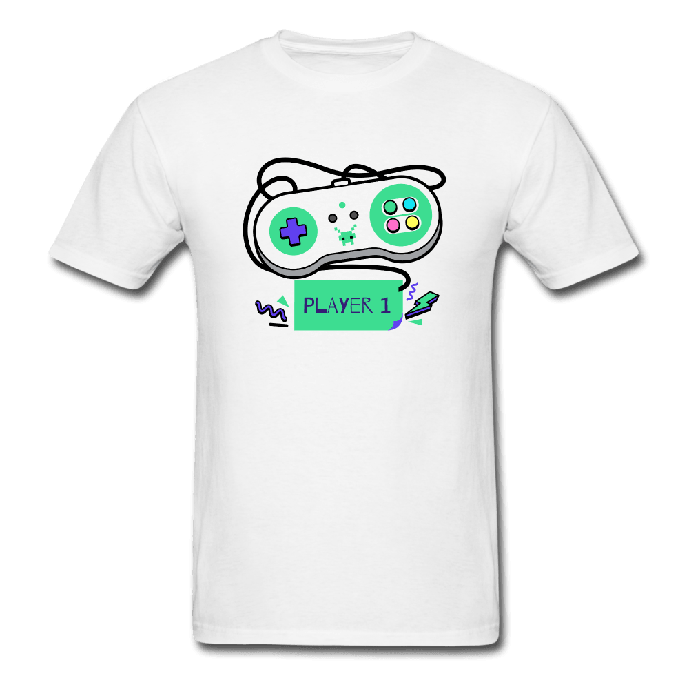 Player One Controller Gamer Shirt - white