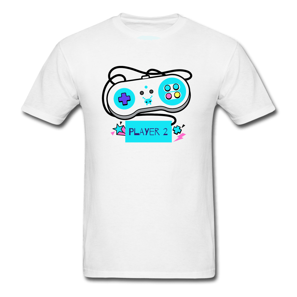 Player 2 Controller Gamer Shirt - white