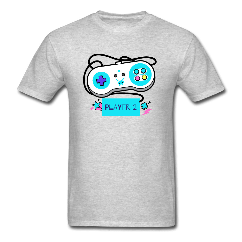 Player 2 Controller Gamer Shirt - heather gray