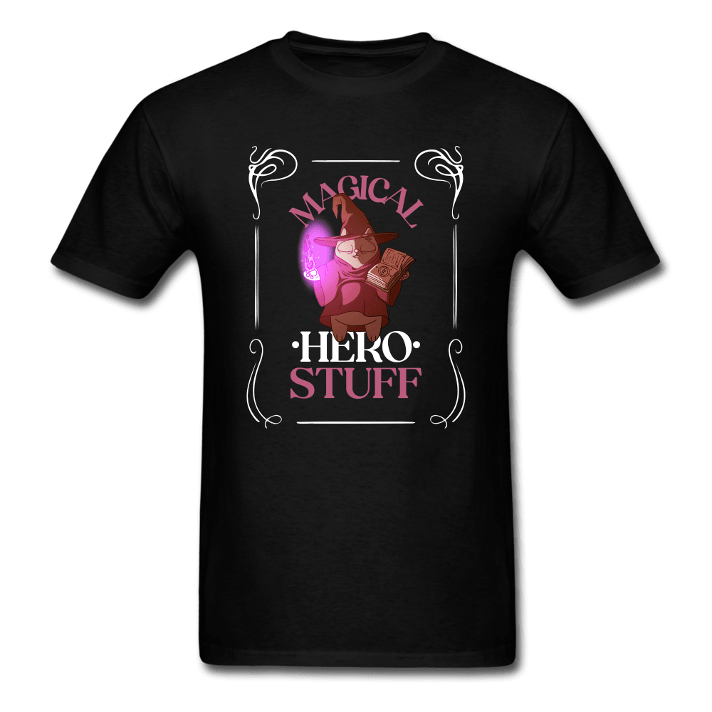 Magical Cat Wizard Gamer Shirt - black