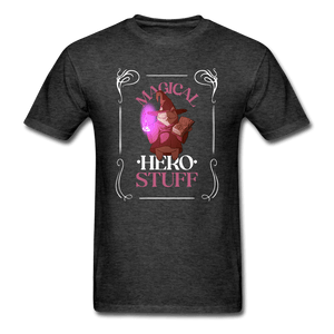 Magical Cat Wizard Gamer Shirt - heather black