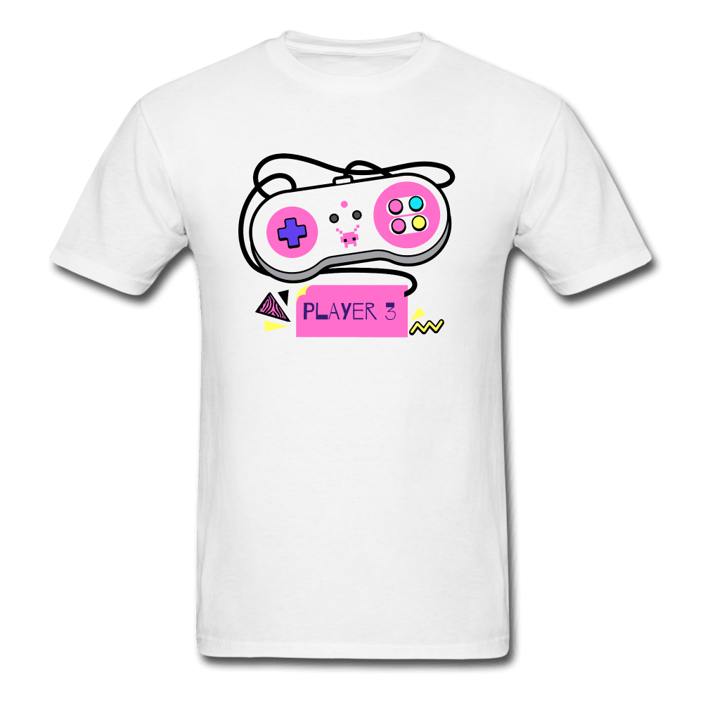 Player 3 Controller Gamer Shirt - white