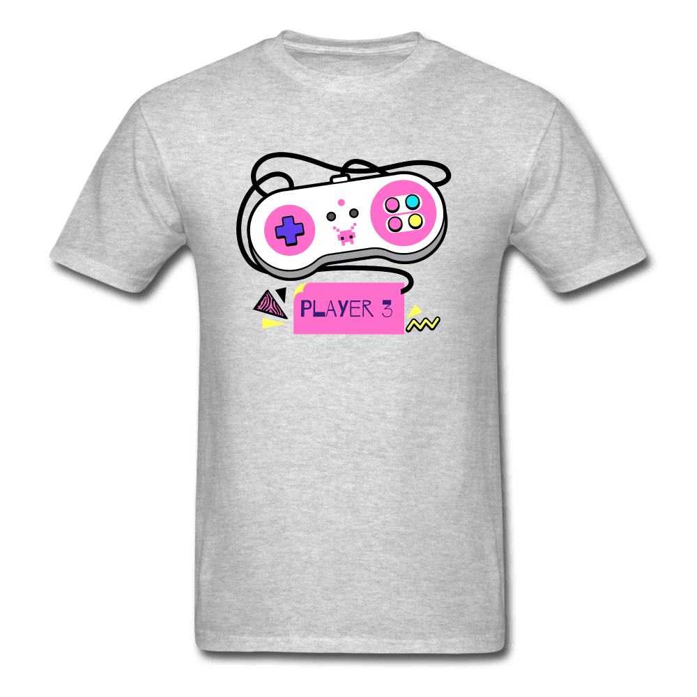 Player 3 Controller Gamer Shirt - heather gray