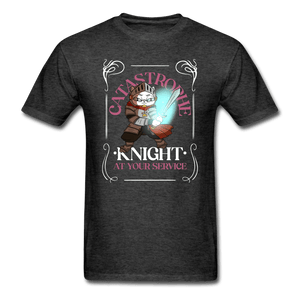 Catastrophe Knight At Your Service Cat Knight Shirt - heather black