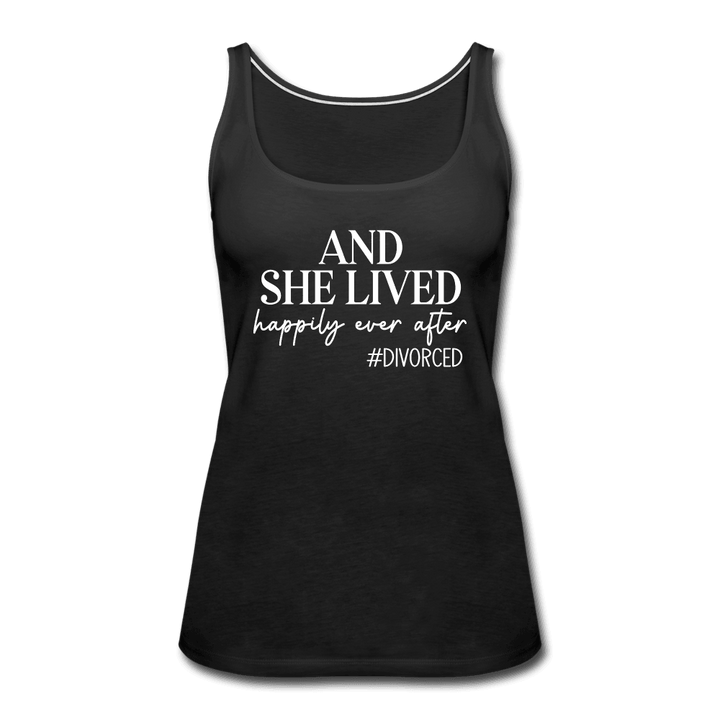 And She Lived Happily Ever After #Divorced Tank Top - black