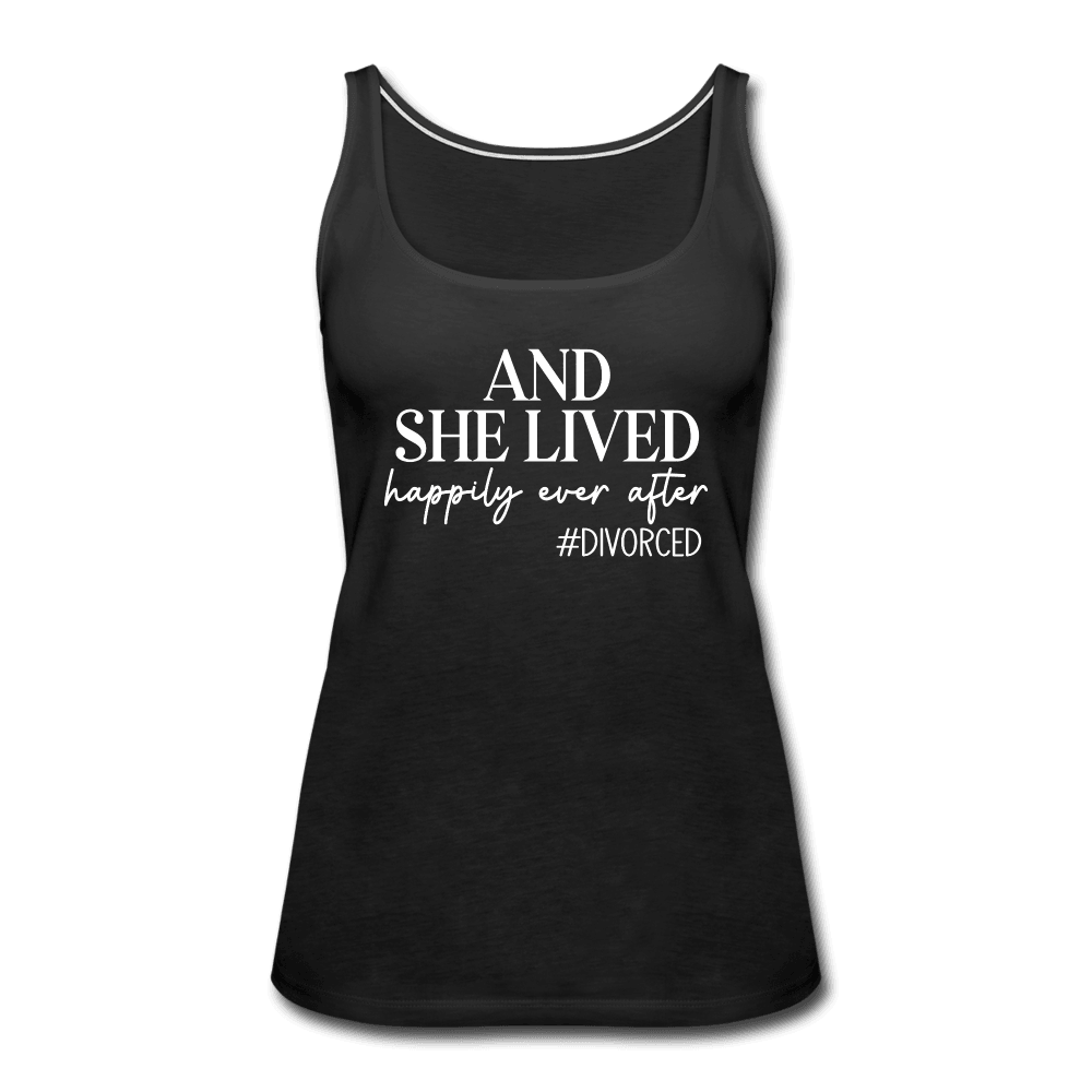 And She Lived Happily Ever After #Divorced Tank Top - black