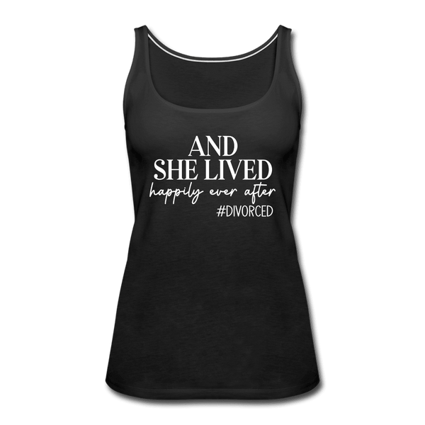 And She Lived Happily Ever After #Divorced Tank Top - black