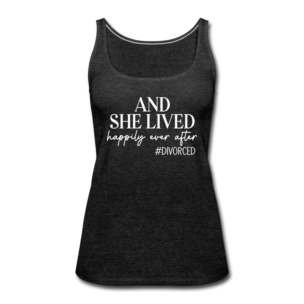 And She Lived Happily Ever After #Divorced Tank Top - charcoal grey