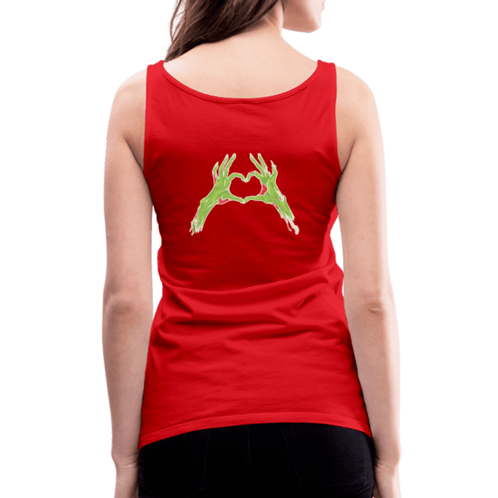 Zombie Chase Funny Quote Tank Top - red