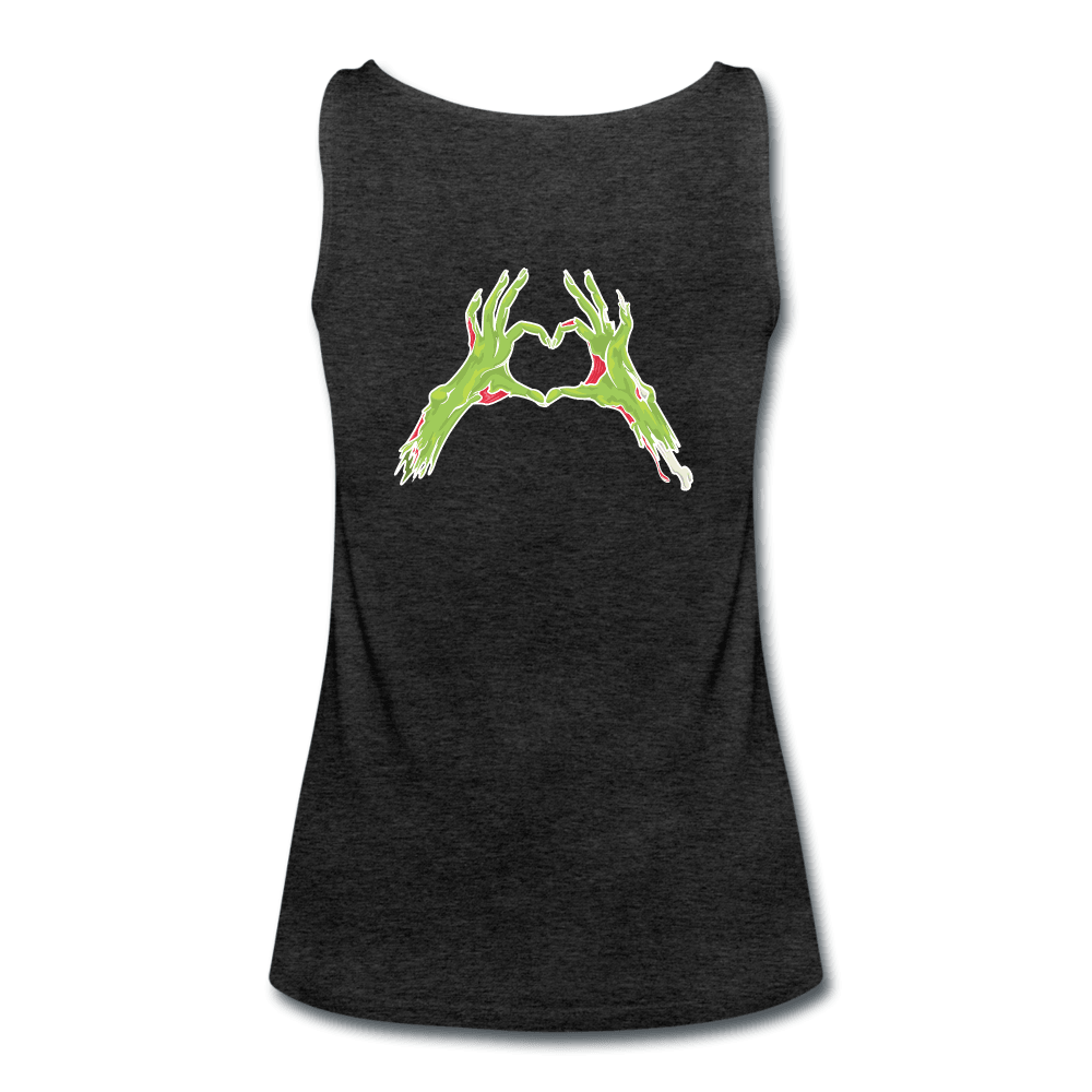 Zombie Chase Funny Quote Tank Top - charcoal grey