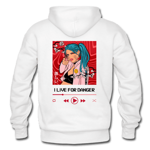I Live for Danger Anime Girl Hoodie - white