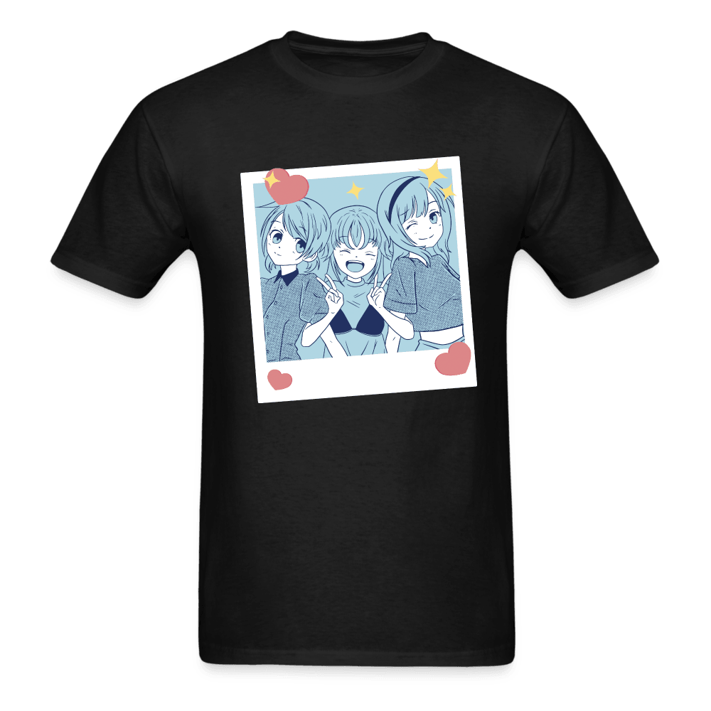 Friends are Forever Kawaii School Girls T-Shirt - black