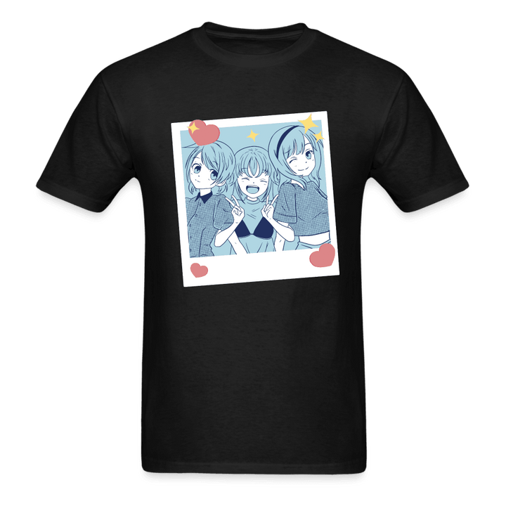 Friends are Forever Kawaii School Girls T-Shirt - black