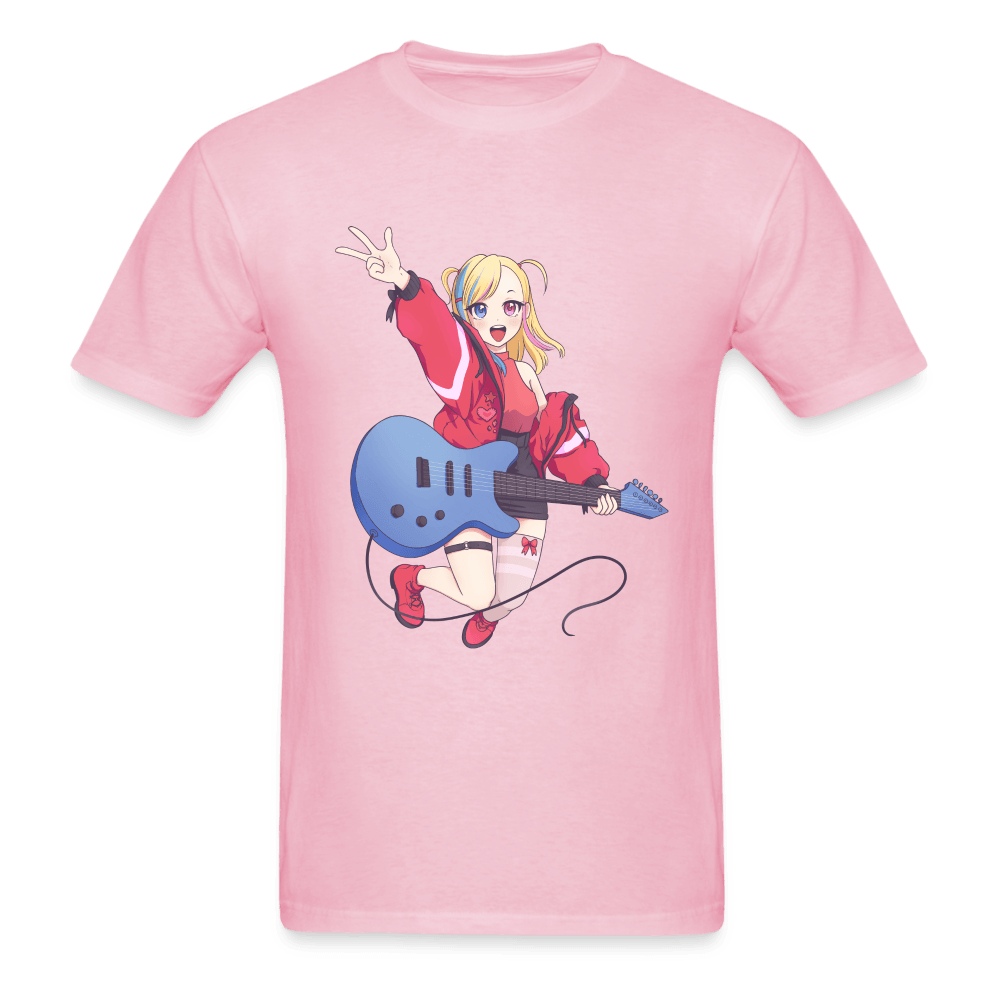Rock On Anime Concert T-Shirt - light pink